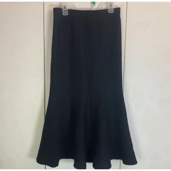 Black Knit Mermaid Midi Skirt S - Picture 2 of 3